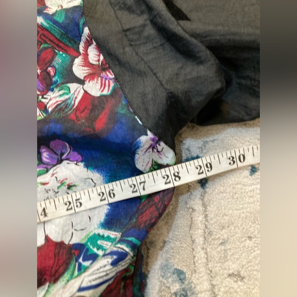 C01 2B Active 80s 90s Floral Windbreaker Bomber Jacket VTG Black Colorful Sz 1X - Picture 15 of 16